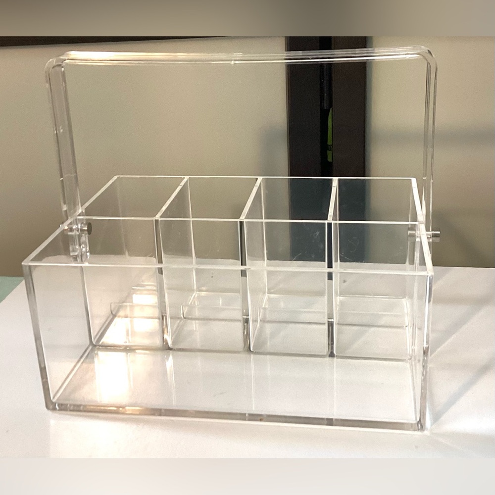 The Container Store 5 section acrylic tote 8 1/4”